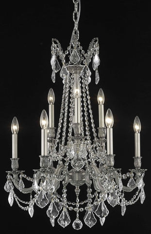 ZC121-9209D23PW/EC By Regency Lighting Rosalia Collection 9 Light Chandeliers Pewter Finish