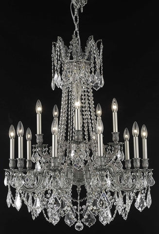 ZC121-9215D28PW/EC By Regency Lighting Rosalia Collection 15 Light Chandeliers Pewter Finish