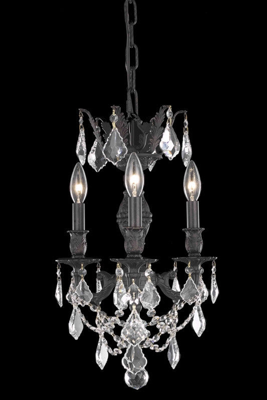 ZC121-9503D13DB/EC By Regency Lighting Marseille Collection 3 Lights Chandelier Dark Bronze Finish