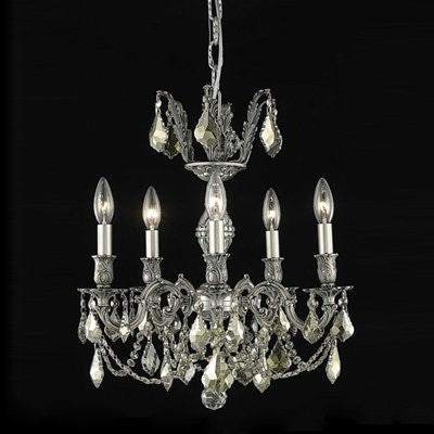 C121-9505D18DB-GS/RC By Elegant Lighting Marseille Collection 5 Lights Chandelier Dark Bronze Finish