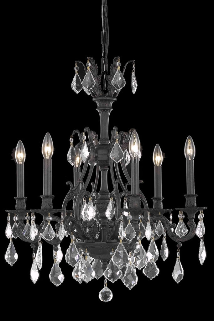 ZC121-9606D24DB/EC By Regency Lighting Monarch Collection 6 Light Chandeliers Dark Bronze Finish