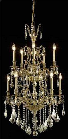 C121-9610D26FG-GT/RC By Elegant Lighting Monarch Collection 10 Light Chandeliers French Gold Finish