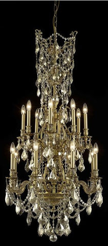 C121-9616D27FG-GT/RC By Elegant Lighting Monarch Collection 16 Light Chandeliers French Gold Finish