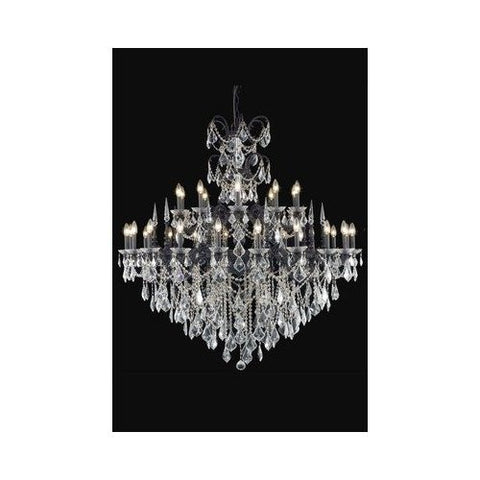 C121-9730G53DB/RC By Elegant Lighting Athena Collection 30 Lights Chandelier Dark Bronze Finish