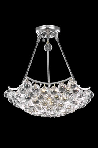 ZC121-V9802D18C/EC By Elegant Lighting Corona Collection 8 Light Flushmount Chrome Finish