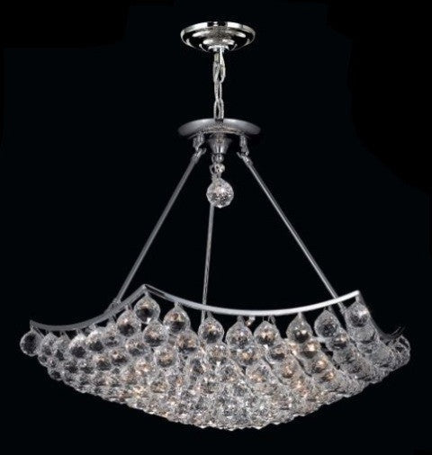 ZC121-V9802D26C/RC By Elegant Lighting Corona Collection 12 Light Chandeliers Chrome Finish