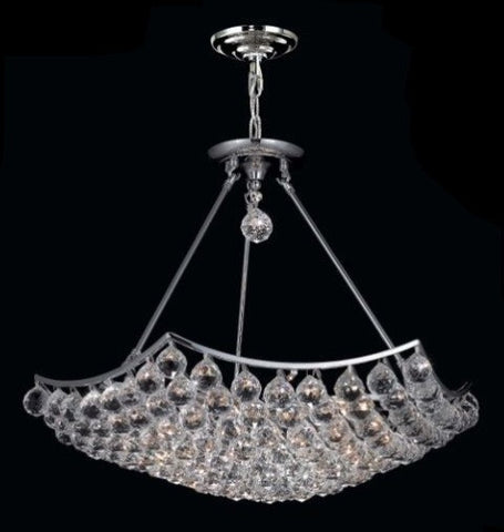 ZC121-V9802D26C/EC By Elegant Lighting Corona Collection 12 Light Chandeliers Chrome Finish