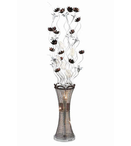 C121-FL4005 By Elegant Lighting South Beach Collection 8 Light Floor Lamp Coffee Finish