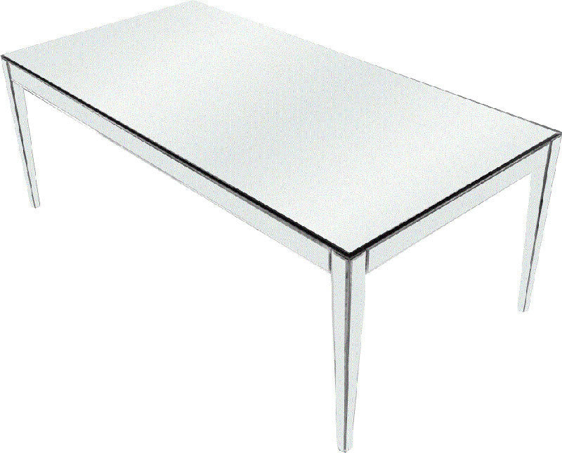 C121-MF5-3001SC By Elegant Lighting Mirage Collection Dining Table 80"x40"x30"H SC silver/clear mirror Finish