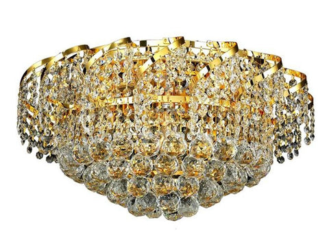 ZC121-VECA1F20G/EC By Elegant Lighting - Belenus Collection Gold Finish 8 Lights Flush Mount