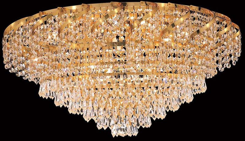 C121-ECA4F26G/RC By Elegant Lighting - Belenus Collection Gold Finish 10 Lights Flush Mount