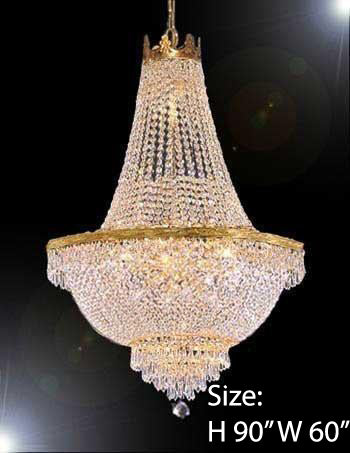 Entryway / Foyer French Empire Crystal Chandelier Empress Crystal (Tm) Chandeliers H90" W60" - A93-870/48