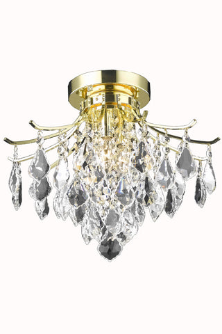 ZC121-LD8100F16G - Living District: Amelia Collection Flush Mount D16in H12in Lt:3 Gold Finish