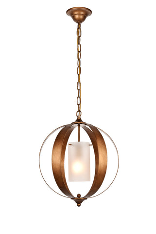 ZC121-LD6012D15G - Living District: Marion Collection Pendant D15 H19 Lt:1 Vintage Gold Finish