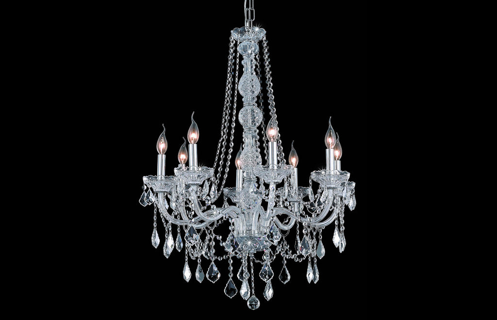 C121-7858D28C/EC - Regency Lighting: Verona 8 light Chrome Chandelier Clear Elegant Cut Crystal