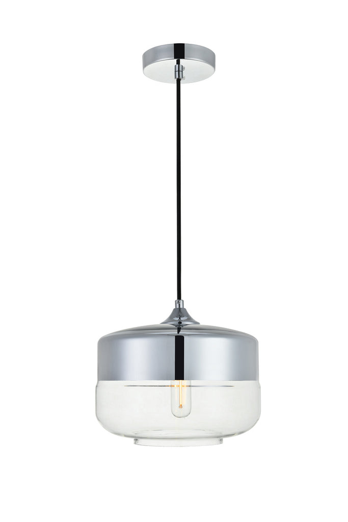 ZC121-LD2243C - Living District: Ashwell 1 Light Chrome Pendant With Clear Glass