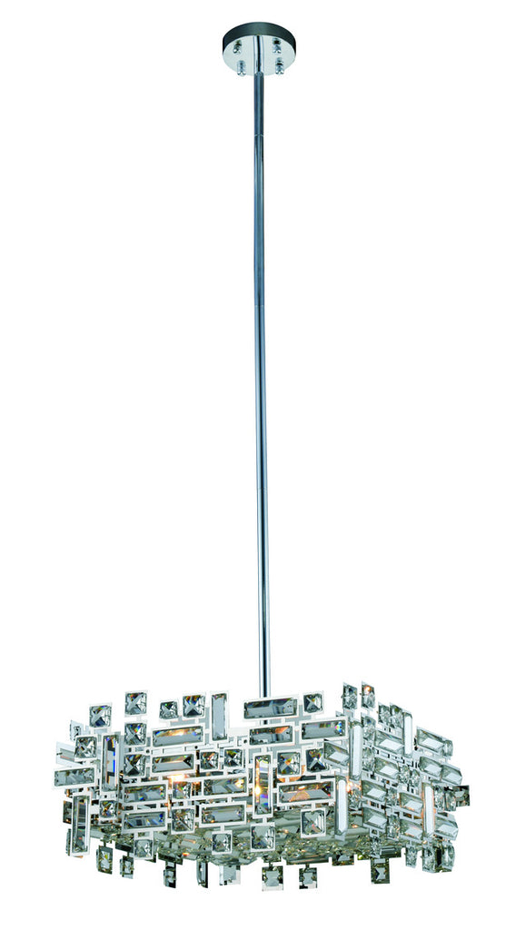 C121-2100D18C/RC - Regency Lighting: Picasso 4 light Chrome Pendant Clear Royal Cut Crystal