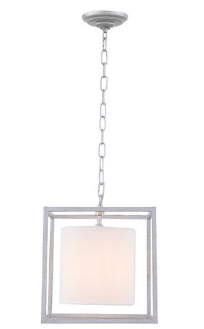 ZC121-LD6005D12S - Living District: Mirin 1 light Vintage Sliver and White shade pendant