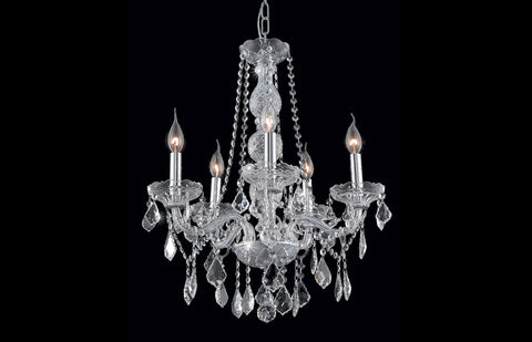 C121-7855D21C/RC - Regency Lighting: Verona 5 light Chrome Chandelier Clear Royal Cut Crystal