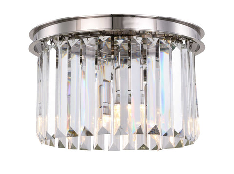 ZC121-1238F16PN/RC - Urban Classic: Sydney 3 light Polished nickel Flush Mount Clear Royal Cut Crystal