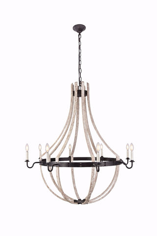 ZC121-1502G43IW - Urban Classic: Woodland 8 light Ivory wash & Steel grey Chandelier