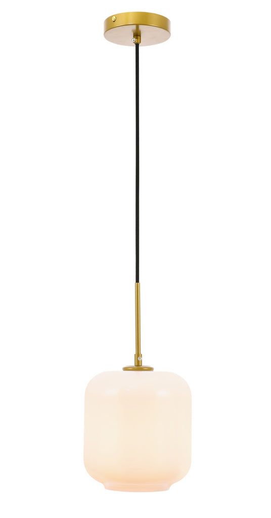 ZC121-LD2273BR - Living District: Collier 1 light Brass and Frosted white glass pendant