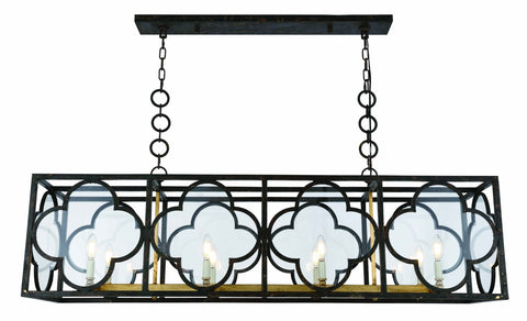 ZC121-1526G54ACCG - Urban Classic: Trinity 8 light Aged Copper&Golden Iron Chandelier