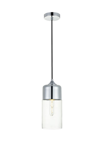 ZC121-LD2240C - Living District: Ashwell 1 Light Chrome Pendant With Clear Glass