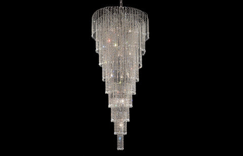 C121-6801G30C/EC - Regency Lighting: Falls 15 light Chrome Chandelier Clear Elegant Cut Crystal