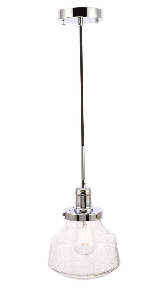 ZC121-LD6253C - Living District: Lyle 1 light Chrome and Clear seeded glass pendant